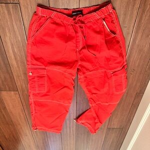 Almost Famous Red Cargo Joggers with Drawstring